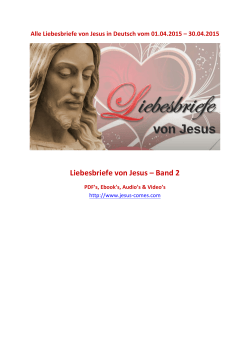 Liebesbriefe von Jesus vom 01.04.2015
