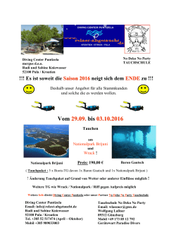 Tauchausfahrt nach Pula 29.09. bis 03.10.2016