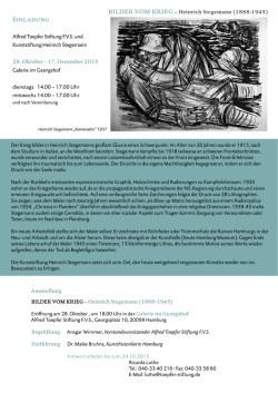 Einladung - Alfred Toepfer Stiftung F.V.S.