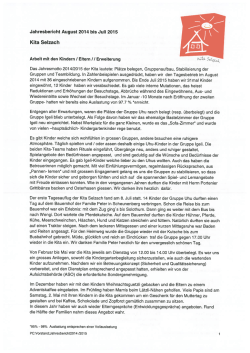 Jahresbericht - Verein Kind und Familie Selzach