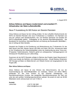 Airbus Defence and Space modernisiert und erweitert IT