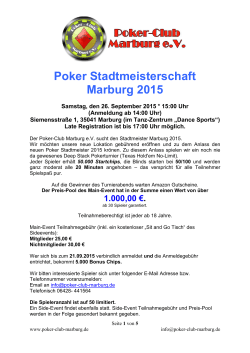Poker Stadtmeisterschaft Marburg 2015 - Poker