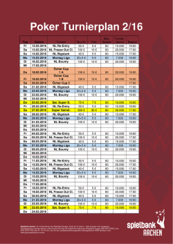 Poker Turnierplan 2/16