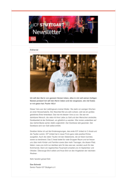 ICF Stuttgart Multisite Newsletter August 2015