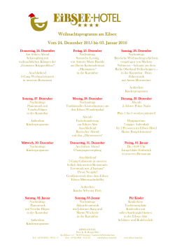 Weihnachtsprogramm am Eibsee Vom 24. Dezember - Eibsee