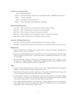 CV Rafael Reisenhofer - Mathematik in der Universität Bremen