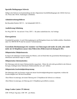Spezielle Bedingungen Schweiz Administrationsgebühren