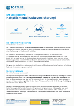Haftpflicht und Kaskoversicherung?