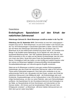 Pressemitteilung 09/2015 - Endologikum Dr. Wenk Bösemeyer