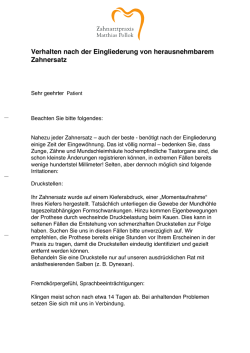herausnehmbarem Zahnersatz - Zahnarztpraxis Matthias Pollok