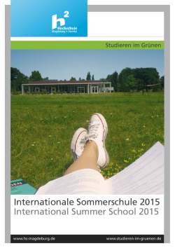 Internationale Sommerschule 2015 International Summer School 2015