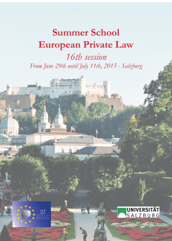 Summer School European Private Law 16th session