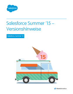 Salesforce Summer `15 – Versionshinweise