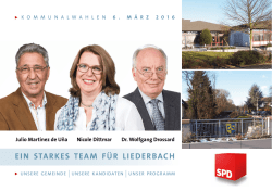 EIN STARKES TEAM F&Uuml;R LIEDERBACH