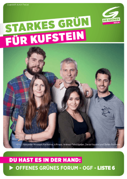 STARKES GRÜN FÜR KUFSTEIN - Offenes Grünes Forum Kufstein