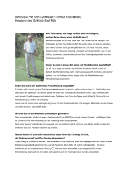 Interview mit dem Golftrainer Helmut Feierabend, Headpro des