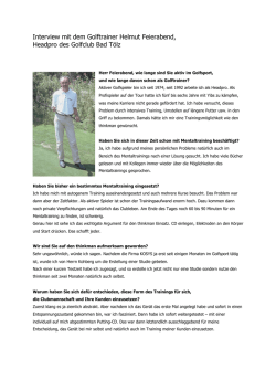 Interview mit dem Golftrainer Helmut Feierabend, Headpro des