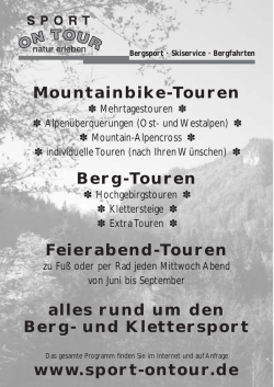 Mountainbike-Touren Berg-Touren Feierabend