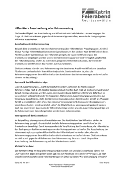 Hilfsmittel - Ausschreibung oder Rahmenvertrag