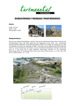 Gruben/Meiden – Meidpass - Hotel Weisshorn