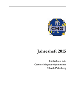Jahresheft 2015 - Carolus-Magnus