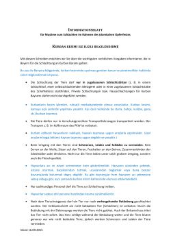 Informationsblatt f&uuml;r Muslime zum Schlachten im Rahmen des