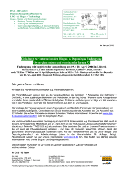Einladung zur internationalen Biogas- u. Deponiegas
