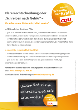 "Schreiben nach Gehör". - CDU Rheinland