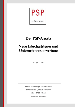 Der PSP-Ansatz - Peters, Schönberger & Partner