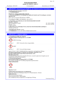 Sicherheitsdatenblatt nach EU 91/155 EWG