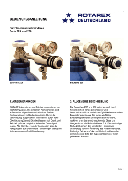Rotarex Flaschendruckminderer Serie 225 und 230 (PDF 831kb)