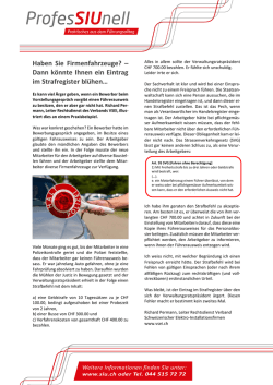 Haben Sie Firmenfahrzeuge? &ndash; Dann k&ouml;nnte Ihnen ein Eintrag