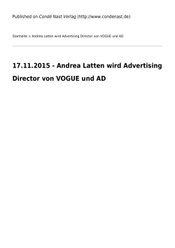 Andrea Latten wird Advertising Director von VOGUE und AD