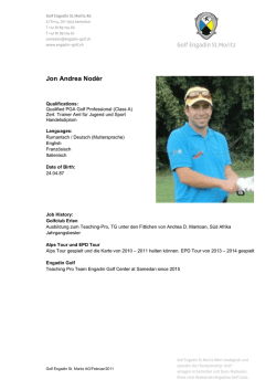 Jon Andrea Nod&egrave;r - Engadin Golf Club