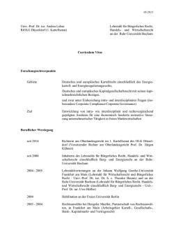 Univ.-Prof. Dr. iur. Andrea Lohse Lehrstuhl f&uuml;r B&uuml;rgerliches Recht
