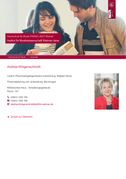 Andrea Klingenschmidt - Hochschule für Musik FRANZ LISZT Weimar
