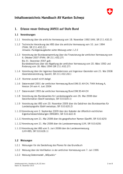Inhaltsverzeichnis Handbuch AV Kanton Schwyz