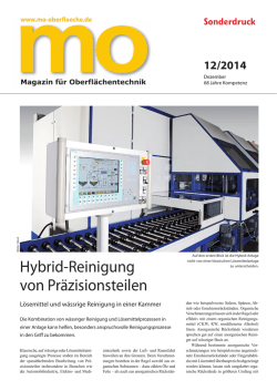 Hybrid-Reinigung von Pr&auml;zisionsteilen