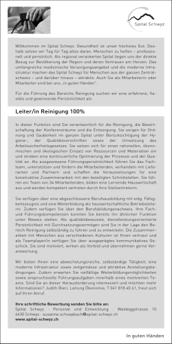 Leiter/in Reinigung Schwyz PDF