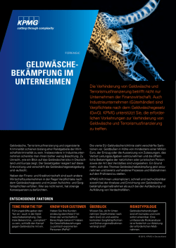 KPMG Forensic Geldwäschebekämpfung im Unternehmen