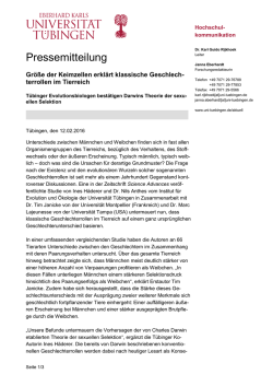 Pressemitteilung - Universität Tübingen