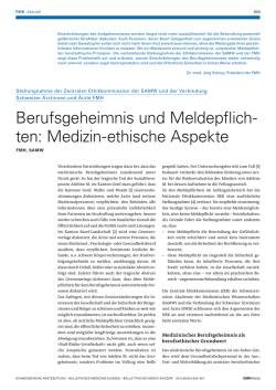 Artikel in der Schweizerischen Ärztezeitung