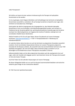 Hydrophile Konzentrate / Pao Zhi bei Granulaten