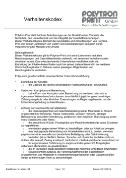 Verhaltenskodex - Polytron Print GmbH
