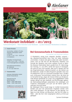 Werkstatt Infoblatt – 01/2015