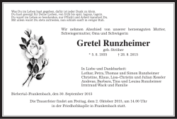 Gretel Runzheimer - Zur&uuml;ck zu mittelhessen