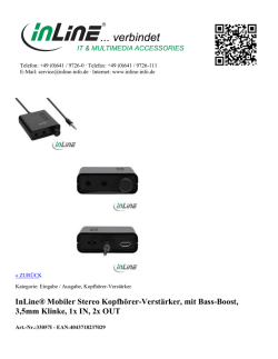 InLine&reg; Mobiler Stereo Kopfh&ouml;rer-Verst&auml;rker, mit Bass