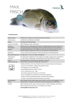 Produktdatenblatt Bezeichnungen Wolfsbarsch / Sea Bass / Loup de