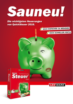 Die wichtigsten Neuerungen von QuickSteuer 2016.