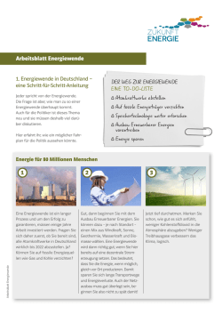 Arbeitsblatt Energiewende DER WEG ZUR